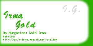 irma gold business card